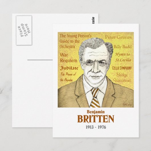 Benjamin Britten Postcard Postkarte (Vorne/Hinten)