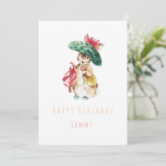 Benjamin Bunny Geburtstagskarte Einladung (Stehend Vorderseite)