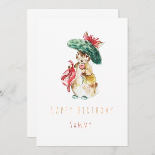 Benjamin Bunny Geburtstagskarte  Einladung (Vorne/Hinten)