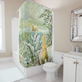 "Benjamin Bunny Watches Bauer Brown" von Beatrix P Duschvorhang (Beispiel)