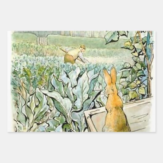 "Benjamin Bunny Watches Bauer Brown" von Beatrix P Geschenkpapier Set (Vorderseite)