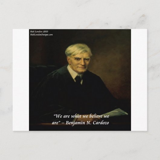 Benjamin Cardozo Zitat "Wer wir sind" Postkarte (Vorderseite)