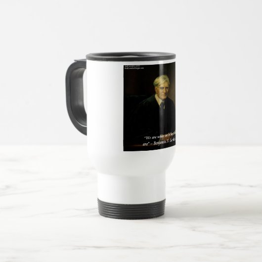 Benjamin Cardozo Zitat "Wer wir sind" Reisebecher (Vorderseite Links)