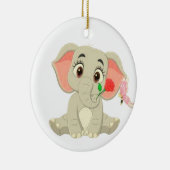 Benjamin der Elefant mit einer Rose Keramik Ornament (Rechts)