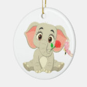Benjamin der Elefant mit einer Rose Keramik Ornament (Links)