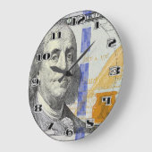 Benjamin Franklin 100 Dollar Gelddesign Große Wanduhr (Winkel)