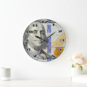Benjamin Franklin 100 Dollar Gelddesign Große Wanduhr (Zuhause)