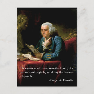 Benjamin_Franklin_1767 Zitat zur Rede Postkarte