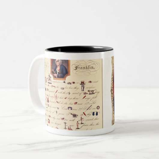 Benjamin Franklin 1847 Zweifarbige Tasse (Vorderseite Links)