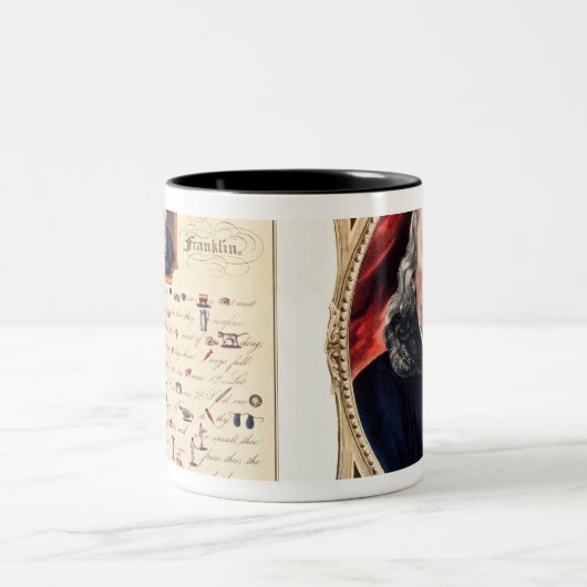 Benjamin Franklin 1847 Zweifarbige Tasse (Mittel)