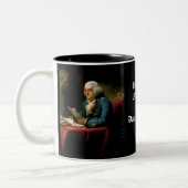 Benjamin Franklin - 1967 Gemälde von David Martin Zweifarbige Tasse (Links)