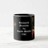 Benjamin Franklin - 1967 Gemälde von David Martin Zweifarbige Tasse (Mittel)