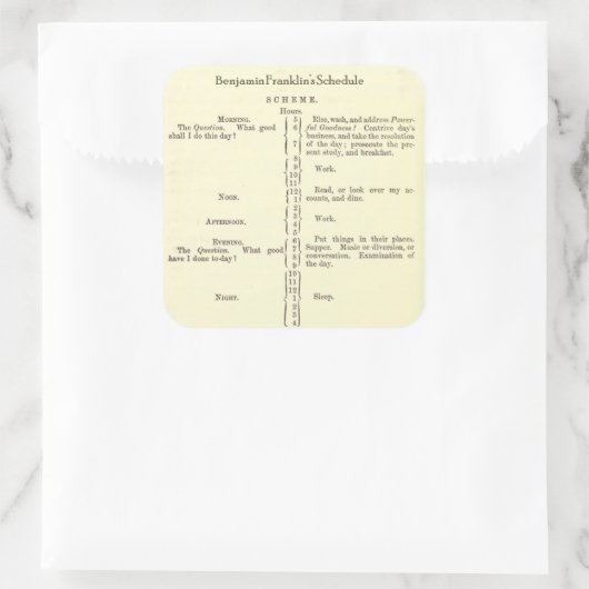 Benjamin Franklin Autobiografie Zeitplan Aufkleber (Tasche)