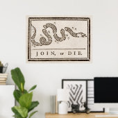 Benjamin Franklin beitreten oder Cartoon drucken D Poster (Heimbüro)