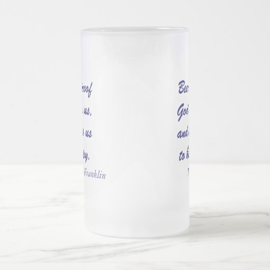 Benjamin Franklin-Bier-Zitat Mattglas Bierglas (Mittel)
