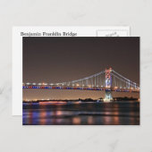 Benjamin Franklin Bridge Postcard Postkarte (Vorne/Hinten)