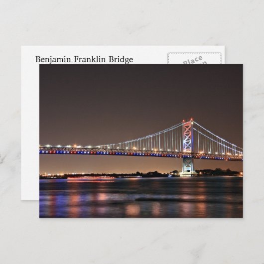 Benjamin Franklin Bridge Postcard Postkarte (Vorne/Hinten)