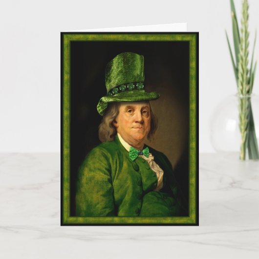 Benjamin Franklin Clover St Patrick's Day Karte (Vorderseite)