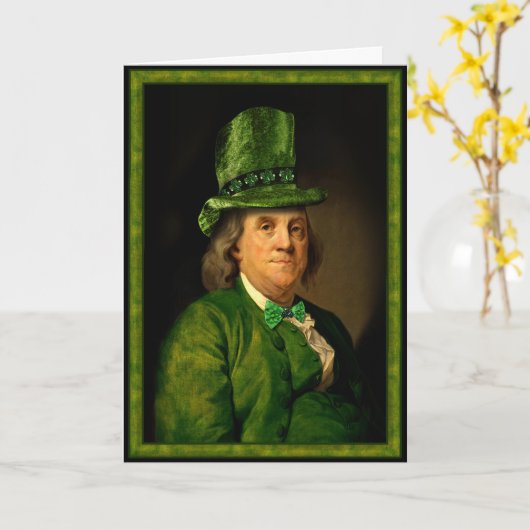 Benjamin Franklin Clover St Patrick's Day Karte (Gelbe Blume)