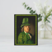 Benjamin Franklin Clover St Patrick's Day Postkarte (Stehend Vorderseite)