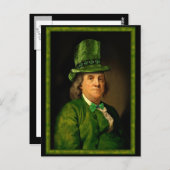 Benjamin Franklin Clover St Patrick's Day Postkarte (Vorne/Hinten)