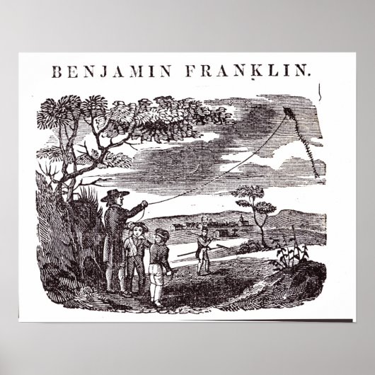 Benjamin Franklin  Conducts his Kite Experiment Poster (Vorne)