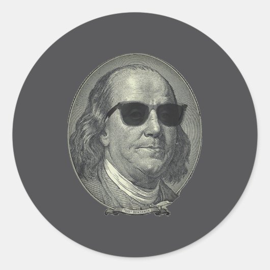 Benjamin Franklin Der Benjamin Es dreht sich alles Runder Aufkleber (Vorderseite)