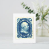 Benjamin-Franklin-Ein-Cent-US-Postwertzeichen Postkarte (Stehend Vorderseite)