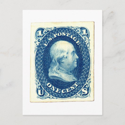 Benjamin-Franklin-Ein-Cent-US-Postwertzeichen Postkarte (Vorderseite)