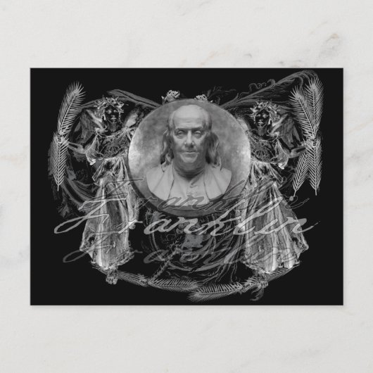 Benjamin Franklin, ein Held Postkarte (Vorderseite)