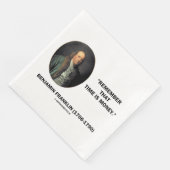Benjamin Franklin erinnert sich an die Zeit ist Ge Serviette (Ecke)