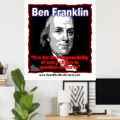 Benjamin Franklin Fragestellungsangebot Poster (Heimbüro)
