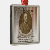 Benjamin Franklin - Freiheit Silbernes Ornament (Rechts)