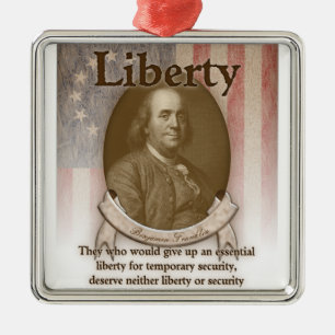 Benjamin Franklin - Freiheit Silbernes Ornament
