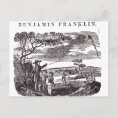 Benjamin Franklin führt sein Kite-Experiment durch Postkarte (Vorderseite)