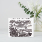 Benjamin Franklin führt sein Kite-Experiment durch Postkarte (Stehend Vorderseite)