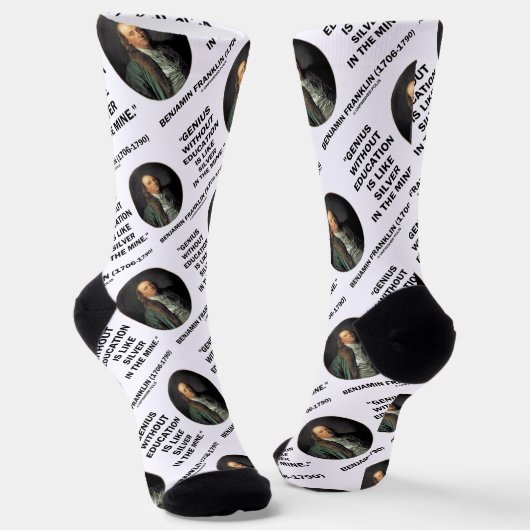 Benjamin Franklin Genius ohne Bildung Zitat Socken (Gewinkelt)