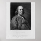 BENJAMIN FRANKLIN Gravur von H.B. Hall Poster (Vorne)