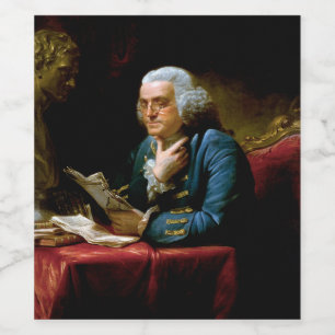 Benjamin Franklin, Gründer Erfinder Wissenschaftle Weinetikett