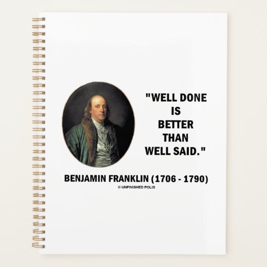 Benjamin Franklin gut gemacht besser als gut gesag Planer (Vorderseite)