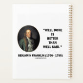 Benjamin Franklin gut gemacht besser als gut gesag Planer (Rückseite)