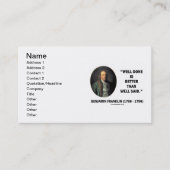 Benjamin Franklin gut getan ist besser gesagt ist  Visitenkarte (Vorderseite)