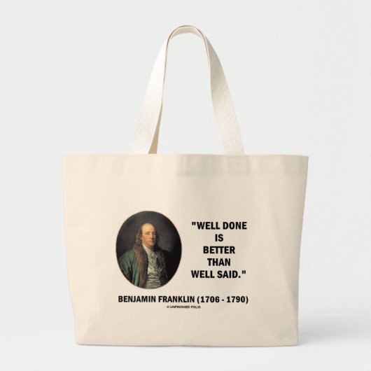 Benjamin Franklin-gut getanes besser als wohles Jumbo Stoffbeutel (Vorne)