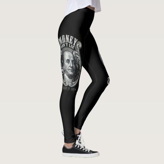 Benjamin Franklin handgezeichnetes Design Leggings (Rechts)