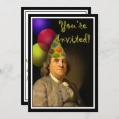 Benjamin Franklin Happy Birthday Einladung (Vorne/Hinten)