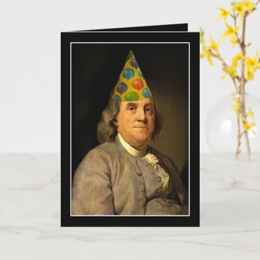 Benjamin Franklin Happy Birthday Karte (Gelbe Blume)