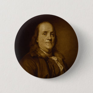 Benjamin Franklin-Haupt- und Schulter-Porträt Button