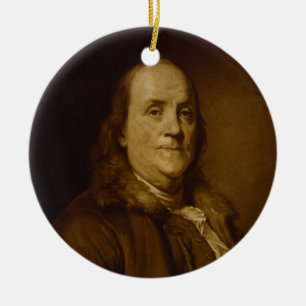 Benjamin Franklin Head and Shoulders Portrait Keramikornament