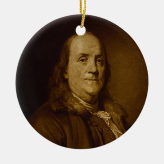 Benjamin Franklin Head and Shoulders Portrait Keramikornament (Vorne)