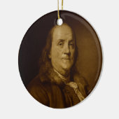 Benjamin Franklin Head and Shoulders Portrait Keramikornament (Links)